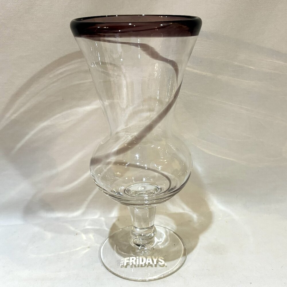 TGI Friday's Hurricane Glass Purple Swirl